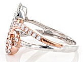 White Cubic Zirconia Rhodium And 14k Rose Gold Over Sterling Silver Ring