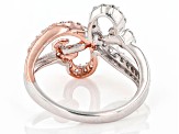 White Cubic Zirconia Rhodium And 14k Rose Gold Over Sterling Silver Ring