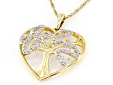 White Cubic Zirconia 14k Yellow Gold Over Sterling Silver Pendant