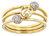 White Diamond 14k Yellow Gold Over Sterling Silver Set of 3 Stackable Rings 0.10ctw