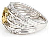 White Diamond Rhodium And 14k Yellow Gold Over Sterling Silver Ring 0.30ctw