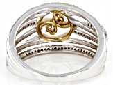 White Diamond Rhodium And 14k Yellow Gold Over Sterling Silver Ring 0.30ctw