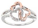 White Diamond Accent Rhodium And 14k Rose Gold Over Sterling Silver Ring