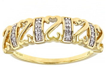 Picture of White Diamond Accent 14k Yellow Gold Over Sterling Silver Ring