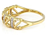 White Diamond Accent 14k Yellow Gold Over Sterling Silver Ring