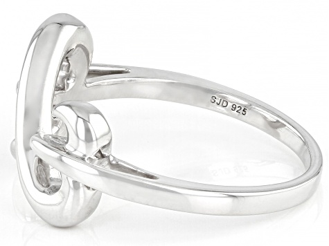 Rhodium Over Sterling Silver Open Design Ring