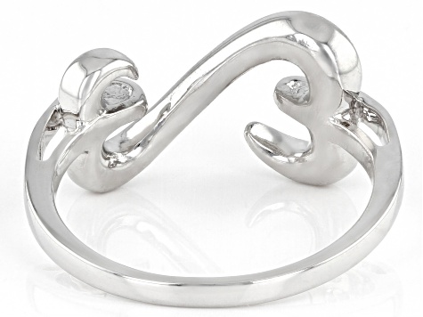 Rhodium Over Sterling Silver Open Design Ring