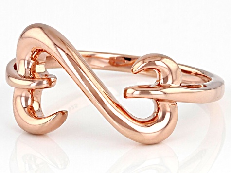 14k Rose Gold Over Sterling Silver Open Design Ring