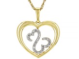 White Diamond 14k Yellow Gold Over Sterling Silver Pendant 0.10ctw