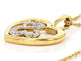 White Diamond 14k Yellow Gold Over Sterling Silver Pendant 0.10ctw