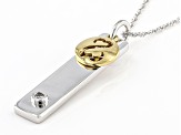 White Diamond Accent Rhodium And 14k Yellow Gold Over Sterling Silver Pendant