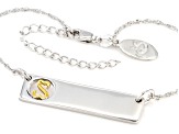 Rhodium And 14k Yellow Gold Over Sterling Silver Hope Necklace