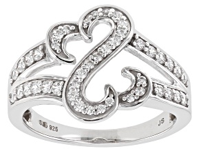 White Cubic Zirconia Rhodium Over Sterling Silver Open Design Ring 0.75ctw