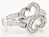 White Cubic Zirconia Rhodium Over Sterling Silver Open Design Ring 0.75ctw