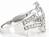 White Cubic Zirconia Rhodium Over Sterling Silver Open Design Ring 0.75ctw