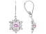 Pink And White Cubic Zirconia Rhodium Over Sterling Silver Lotus Flower Earrings 3.65ctw