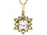 White Cubic Zirconia 14k Yellow Gold Over Sterling Silver Lotus Flower Pendant 4.20ctw