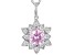 Pink And White Cubic Zirconia Rhodium Over Sterling Silver Lotus Flower Pendant 4.20ctw