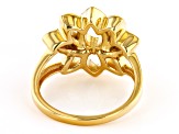 14k Yellow Gold Over Sterling Silver Lotus Flower Ring