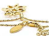 14k Yellow Gold Over Sterling Silver Lotus Flower Pendant