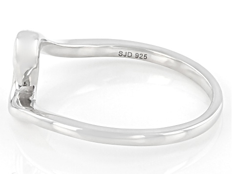 Rhodium Over Sterling Silver Wave Ring