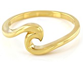 14k Yellow Gold Over Sterling Silver Wave Ring