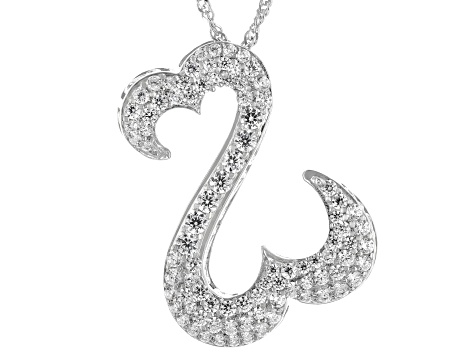 White Cubic Zirconia Rhodium Over 