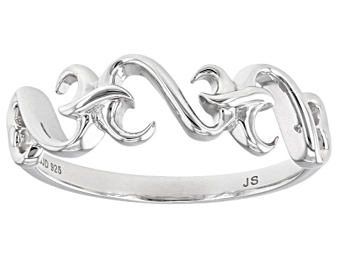 Rhodium Over Sterling Silver Band Ring