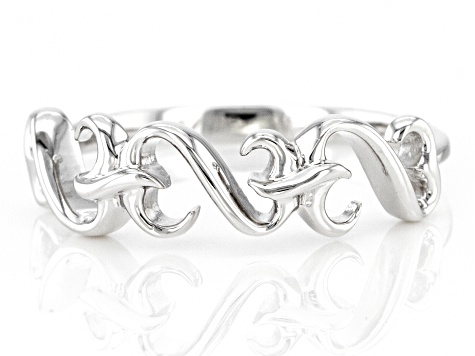 Rhodium Over Sterling Silver Band Ring