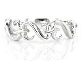 Rhodium Over Sterling Silver Band Ring