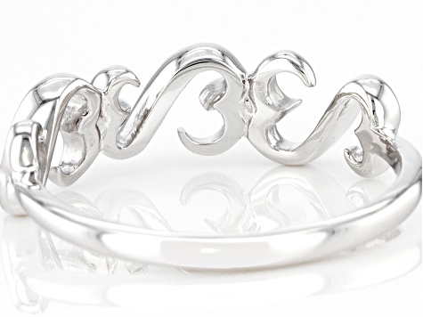 Rhodium Over Sterling Silver Band Ring