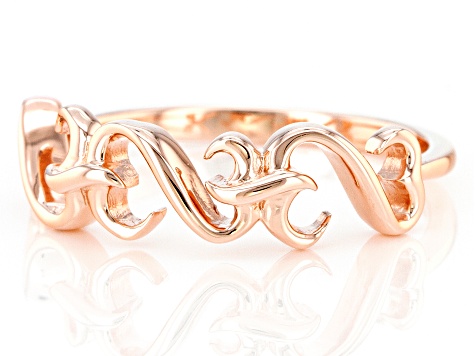14k Rose Gold Over Sterling Silver Band Ring