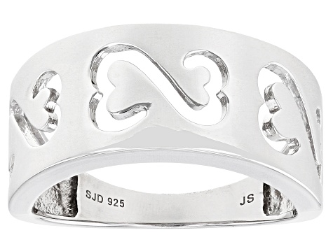 Rhodium Over Sterling Silver Wide Band Ring