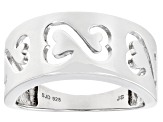 Rhodium Over Sterling Silver Wide Band Ring