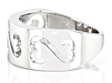 Rhodium Over Sterling Silver Wide Band Ring