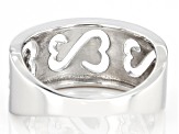 Rhodium Over Sterling Silver Wide Band Ring