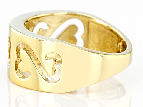 14k Yellow Gold Over Sterling Silver Wide Band Ring