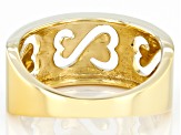 14k Yellow Gold Over Sterling Silver Wide Band Ring