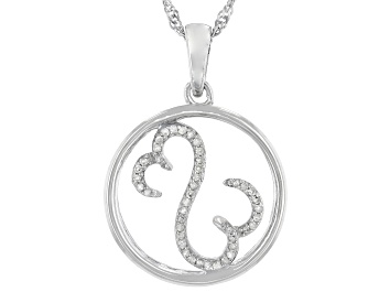 Picture of White Diamond Rhodium Over Sterling Silver Pendant With Chain 0.15ctw