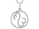 White Diamond Rhodium Over Sterling Silver Pendant With Chain 0.15ctw