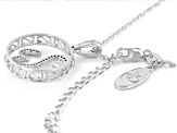 White Diamond Rhodium Over Sterling Silver Pendant With Chain 0.15ctw
