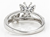 White Diamond Rhodium Over Sterling Silver Butterfly Ring 0.15ctw