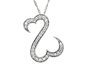 White Diamond 10k White Gold Slide Pendant With 18" Singapore Chain 0.50ctw