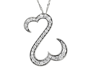 White Diamond 10k White Gold Slide Pendant With 18" Singapore Chain 0.75ctw