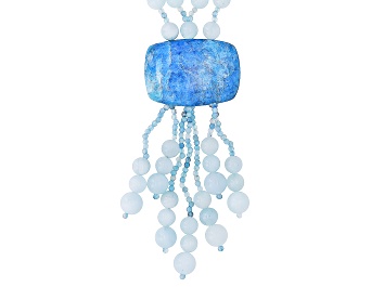 Picture of Blue Dreamy Aquamarine Rhodium Over Sterling Silver Necklace