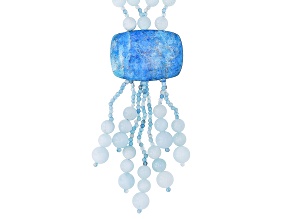 Blue Dreamy Aquamarine Rhodium Over Sterling Silver Necklace