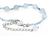 Blue Dreamy Aquamarine Rhodium Over Sterling Silver Necklace