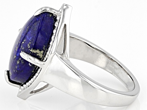 7インチ E-25 クリスタルボウル LAPIS LAZULI PLATINUM Blue Lapis Lazuli Rhodium Over Sterling Silver Ring - JSM025