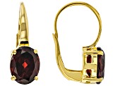 Red Garnet 18k Yellow Gold Over Sterling Silver Earrings 3.75ctw