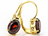 Red Garnet 18k Yellow Gold Over Sterling Silver Earrings 3.75ctw